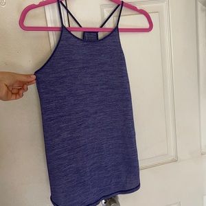 lululemon stretchy high neck open hole back tank